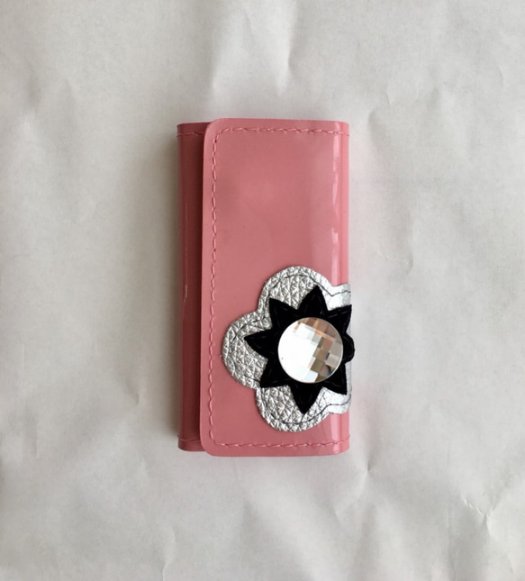 お花のキーケース（ピンク） 2枚目の画像