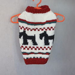 犬服♪シュナウザー柄の手編みセーター 1枚目の画像