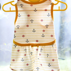 犬服♪マリン・ワンピース（黄色） 1枚目の画像