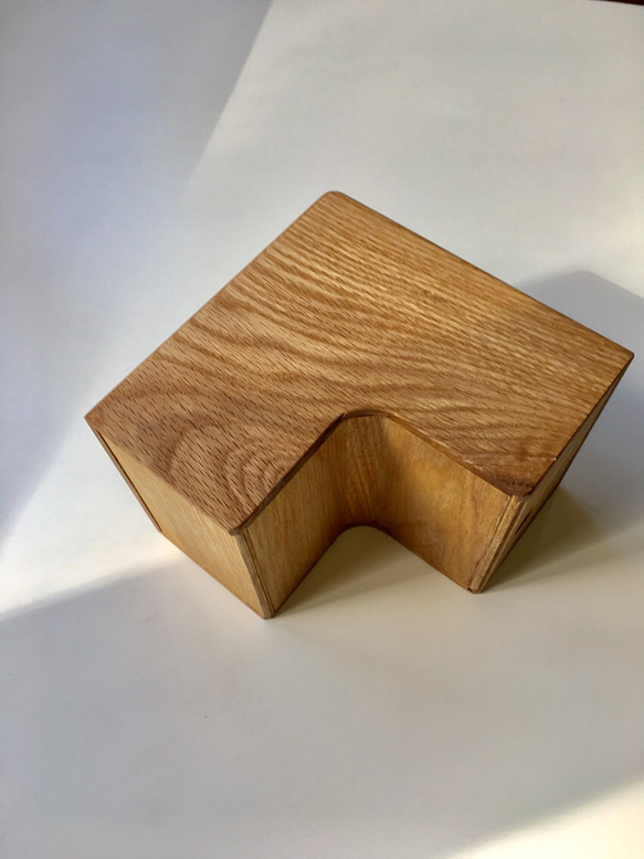 木製L型ティッシュボックス  オーク 4枚目の画像