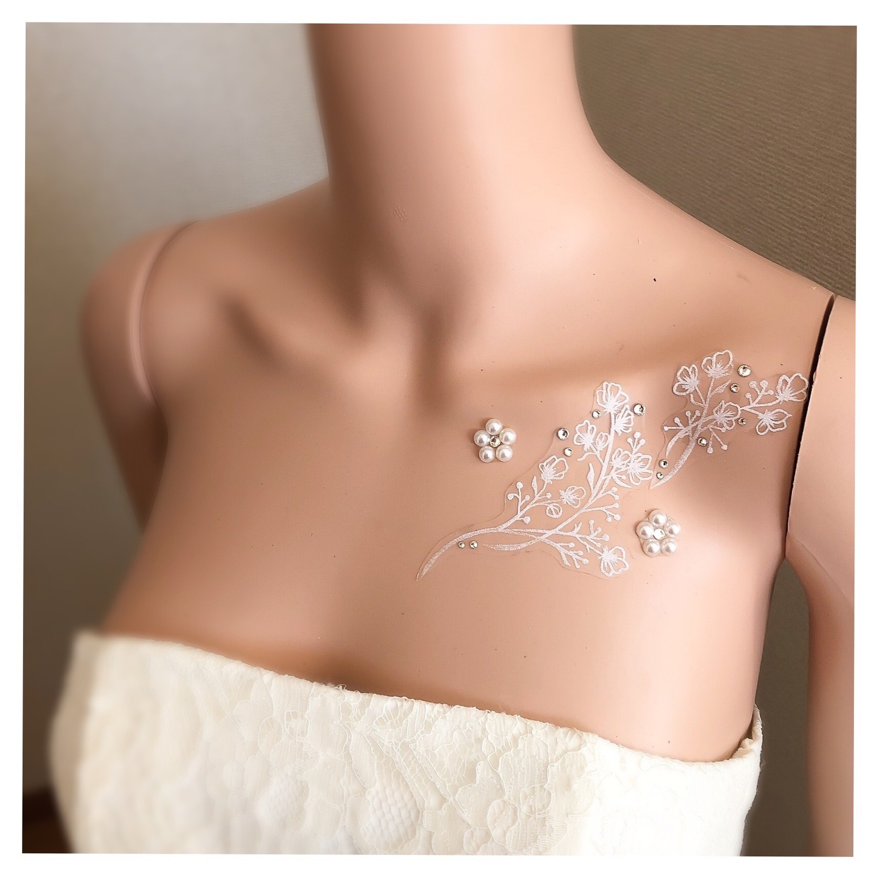 F220かすみ草のウェディングアクセサリー＊ボディジュエリー＊結婚式＊披露宴＊マタニティフォトシール