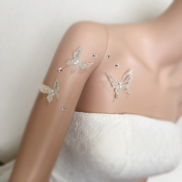 B80立体バタフライ＊貼るアクセサリー＊ウェディングアクセサリー