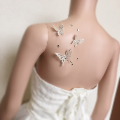 B80立体バタフライ＊貼るアクセサリー＊ウェディングアクセサリー