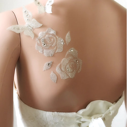 F200 玫瑰蝴蝶套裝*黏貼配件*婚紗*婚紗*孕婦身體飾品貼紙 第1張的照片