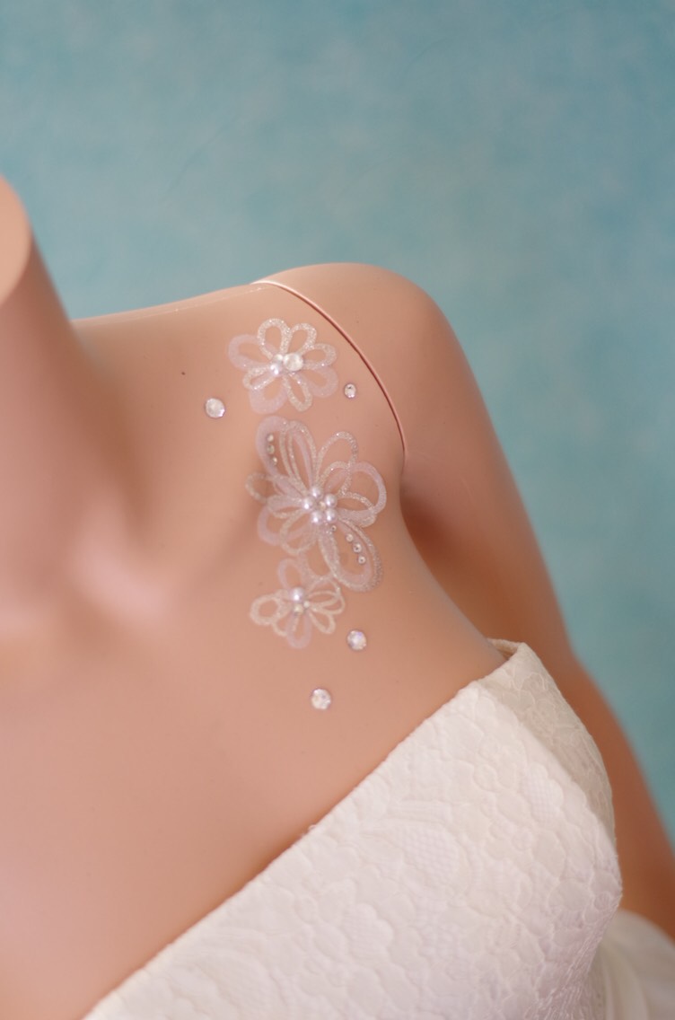 F180＊ラグジュアリーフラワー＊ウェディングドレス＊結婚式＊マタニティフォト　ボディジュエリーシール