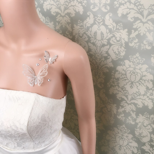 エレガント立体バタフライ＊貼るアクセサリー 結婚式 ウェディング