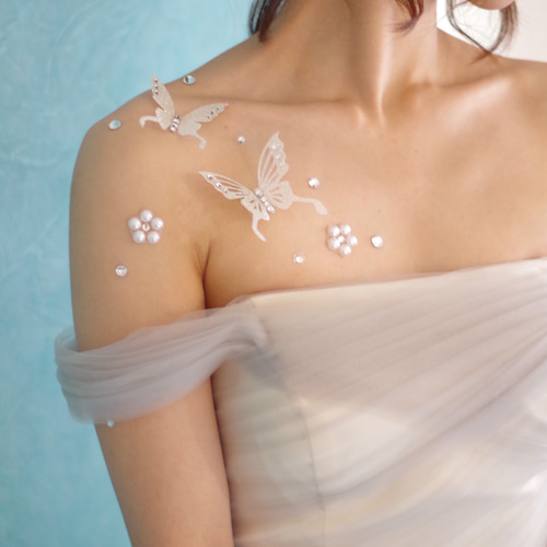 B10立体バタフライ＊ウェディングアクセサリー＊ボディージュエリー