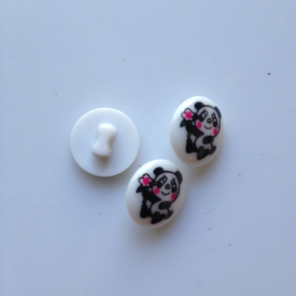 パンダ ボタン 3個 昭和レトロ デッドストック ボタン 昭和レトロ