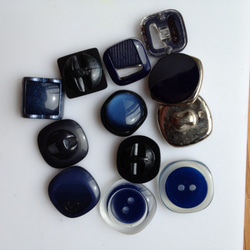 紺系セット　12個①　昭和レトロ　デッドストック　ボタン 4枚目の画像