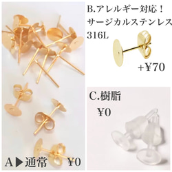 【SPRING SALE】ドライフラワー 押し花 球体 丸 レジン シロツメクサ ピアス  金属アレルギー対応 2枚目の画像