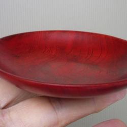 赤拭き漆ケヤキ豆皿 1枚目の画像