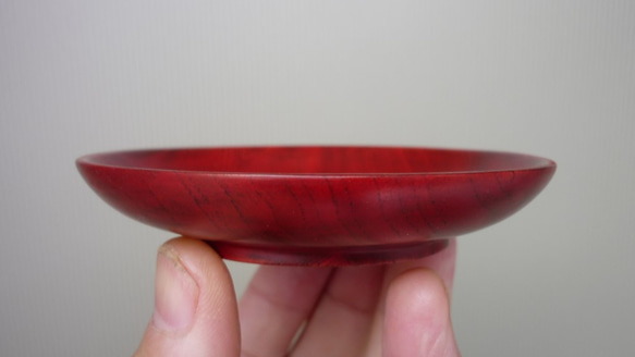 赤拭き漆ケヤキ豆皿 5枚目の画像