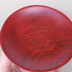 赤拭き漆ケヤキ小皿 3枚目の画像