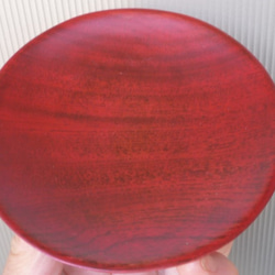 赤拭き漆ケヤキ小皿 5枚目の画像