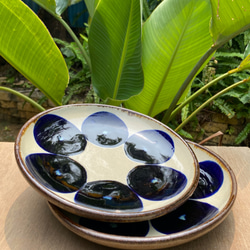 深貝工房　7寸リム皿　2枚セット　やちむん 深貝工房 7寸リム皿 2枚セット やちむん 深貝工房 7寸リム皿 2枚