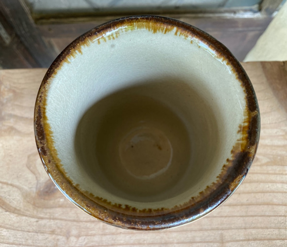 フリーカップ大　三彩紋　２個セット　タンブラー　カップ　陶器　エドメ陶房　やちむん 5枚目の画像