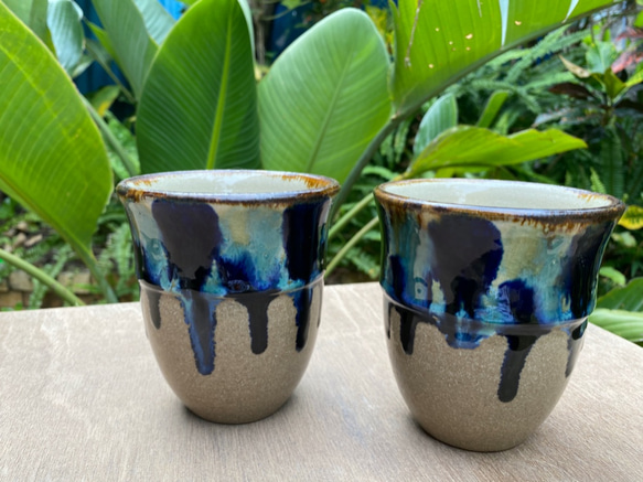 青い絵柄の陶器カップセット 楽天市場】藍凛堂 染花絵 カップ＆ソーサー セット 約230cc 美濃