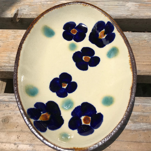 オーバル皿 5枚セット 送料無料 やちむん エドメ陶房 中皿 エドメ陶房