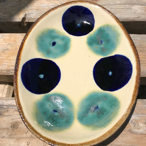 オーバル皿 5枚セット 送料無料 やちむん エドメ陶房 中皿 エドメ陶房