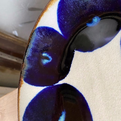 【アウトレット】オーバル皿　青丸紋　３枚セット　やちむん　エドメ陶房 5枚目の画像