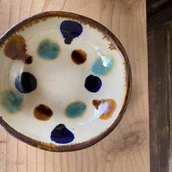 【アウトレット】小鉢　水玉紋　３枚セット　エドメ陶房　やちむん  陶器 6枚目の画像