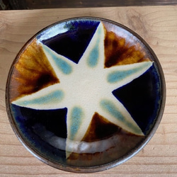 【アウトレット】５寸皿　星紋　２枚セット　エドメ陶房　やちむん　陶器　皿 4枚目の画像