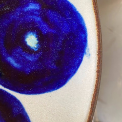 【アウトレット】7寸皿　青丸紋　２枚セット　やちむん　陶器　エドメ陶房　皿 4枚目の画像