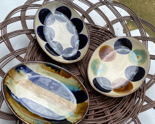 新品 やちむん アカマシバル製陶所 オーバル プレート 皿 No.2 沖縄の