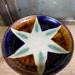 【アウトレット】7寸皿　星紋　２枚セット　やちむん　陶器　エドメ陶房　皿 7枚目の画像