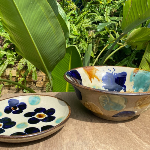 アウトレット】【一点物】大鉢 点打 エドメ陶房 やちむん 陶器 皿 鉢