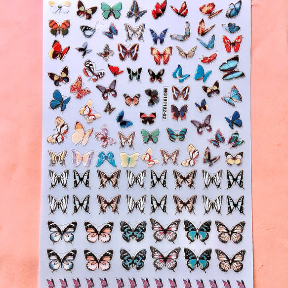 No.S16、ネイルシール、蝶々、ちょうちょ、蝶１枚 2枚目の画像