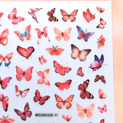 No.S18、ネイルシール♡蝶々、ちょうちょ、蝶、ピンク系、１枚 4枚目の画像