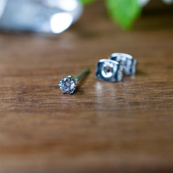 キュービックジルコニア・ピアス　3mm（片耳） 4枚目の画像