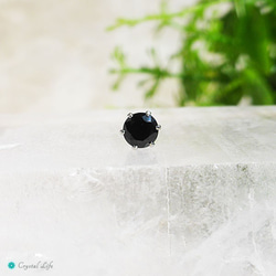 ブラックサファイア・ピアス　4mm（片耳） 2枚目の画像