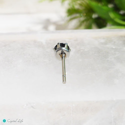 ブラックサファイア・ピアス　4mm（片耳） 4枚目の画像