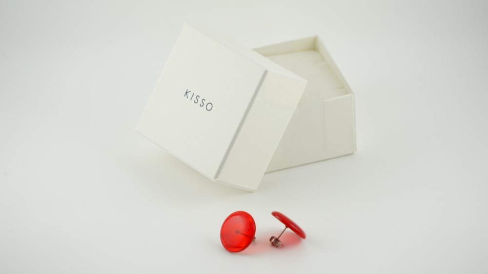 ボタンピアス_スタッドピアス_綿花由来樹脂_リッチレッド_20_J87