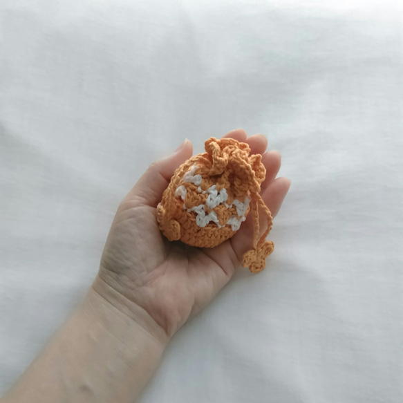 小さな巾着【オレンジ】 4枚目の画像