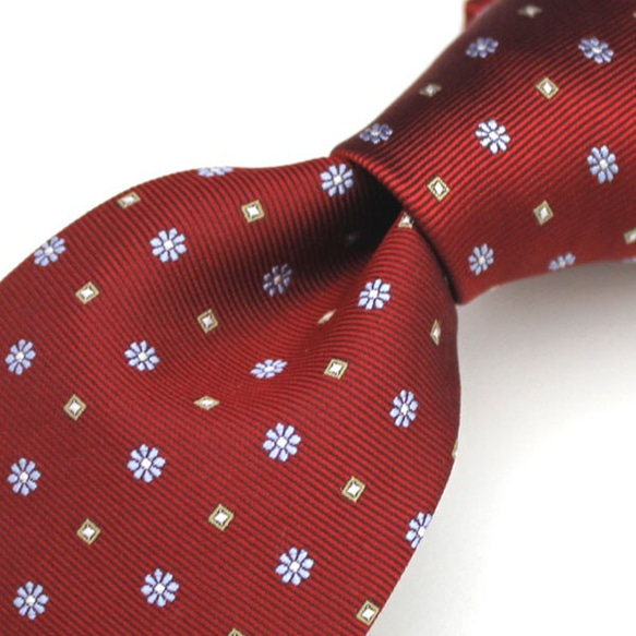 【受注制作】還暦のお祝いに～赤の花小紋ネクタイ 1枚目の画像