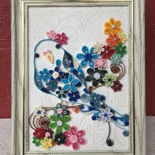 幸せの青い鳥〜ペーパークイリング フォトフレーム・写真立て