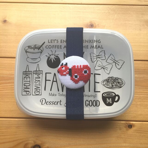 べこ様ご依頼品 赤べこのクロスステッチ刺繍ランチベルト 弁当箱・ランチボックス