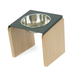 【初木】鐵板燒餐架M號 - 黑色/不銹鋼碗/寵物碗架 第1張的照片