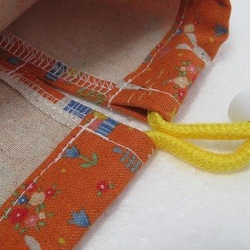 入園入学　アルパカ　オレンジ　巾着　縦24㎝×横20㎝　給食袋　 4枚目の画像