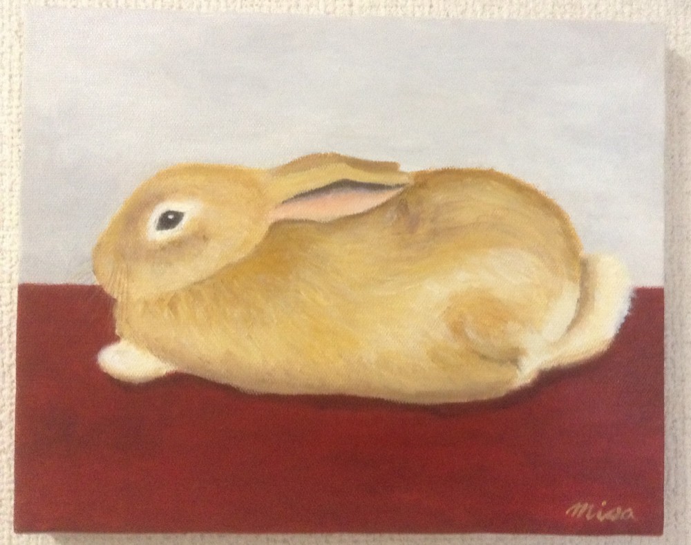 横たわるうさぎ 絵画 lily7505 通販 6946781｜Creema(クリーマ)