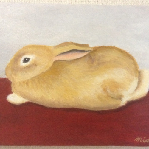 横たわるうさぎ 絵画 lily7505 通販 6946781｜Creema(クリーマ)