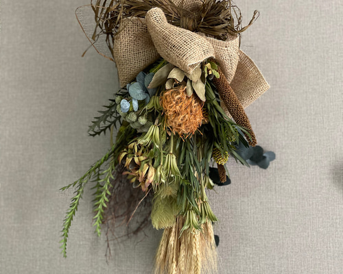 個性派GREENナチュラルスワッグ❋ドライフラワー・プリザーブド