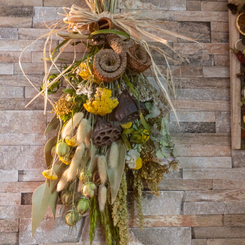 creema限定】ナチュラルドライフラワースワッグ❁﻿シープホーン ドライ  