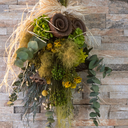 ドライフラワースワッグスモークツリーとミモザ入り♡