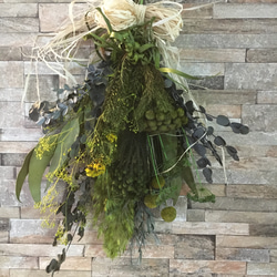 個性派GREENナチュラルスワッグ❋ドライフラワー・プリザーブド