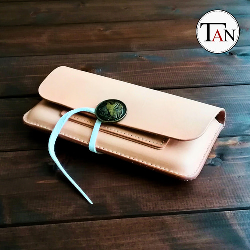 栃木レザーで作ったヌメ革の長財布】 牛革 レザー 本革 シンプル 