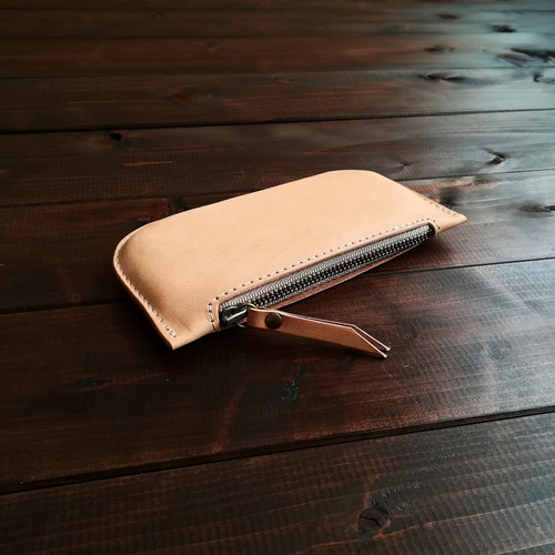 栃木レザーで作ったヌメ革の長財布】 牛革 レザー 本革 シンプル